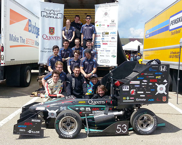 Kellett as a member of Queen’s Formula SAE Design and Race Team