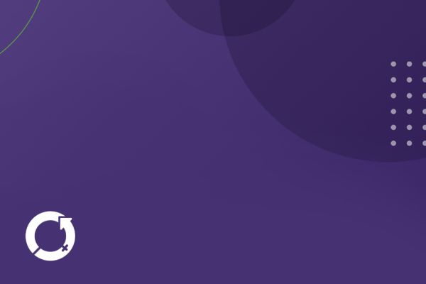 Purple background with International Women's Day logo