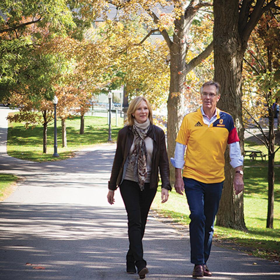 Janet and Gord Nixon walking in the park