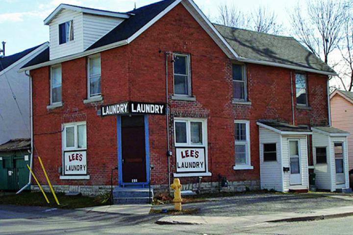 Exterior of Lee's Laundry on the corner of Earl and Division Street.