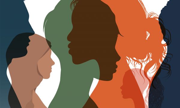 Silhouettes of diverse people