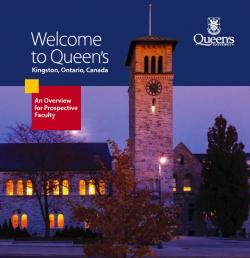 Faculty Recruitment Brochure cover: "Welcome to Queen's"