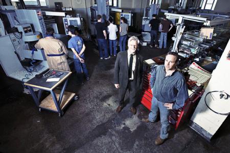 Students and Faculty in the MacLaughlin machine shop.