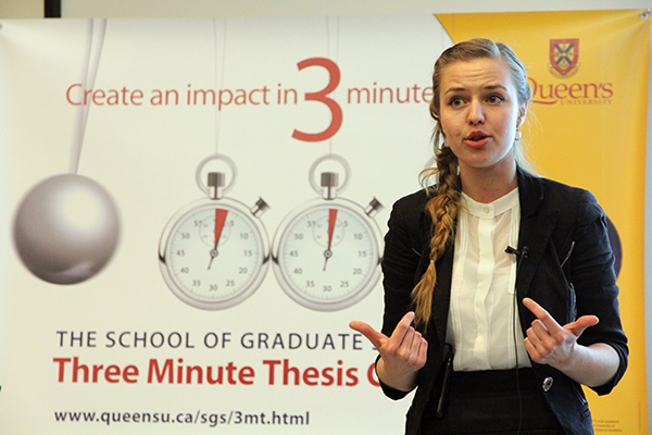 Anastasia Shavrova, a master's student in biology, claimed the title at the fifth annual Queen's University Three Minute Thesis.