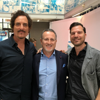 Antonio Nicaso (centre) with actor Kim Coates (left) and producer Mark Montefiore (right)