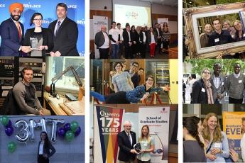 A collage of photos starring Queen's graduate students, their supervisors, and others. (Supplied Photo)