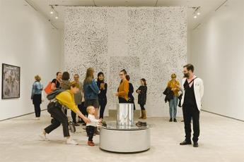 [Visitors enjoy The hold: movements in the contemporary collection]