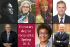 [The seven honorary degree recipients (Photos: Supplied)]
