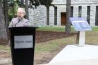 Marlene Brant Castellano, Co-Chair, Aboriginal Council of Queen’s University, talks about the significance of the plinth that was unveiled on Monday, Oct. 13.