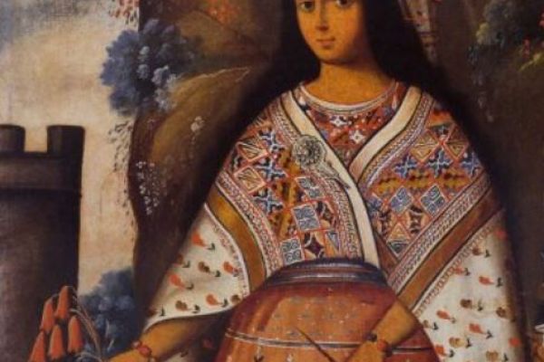 Painting of an Inka noblewoman of Cuzco, Peru in the 18th century.