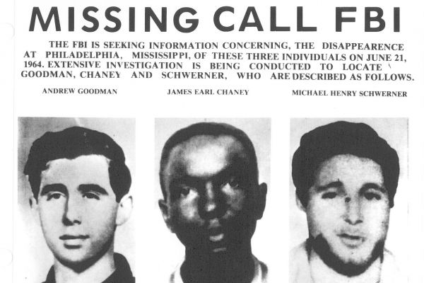 An image of a poster of three men that reads Missing call FBI 