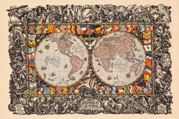 Image of a world map for the course Global, World, and Transnational History