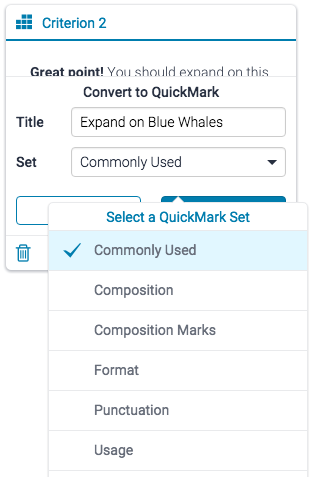 "Screenshot of QuickMark tool example"