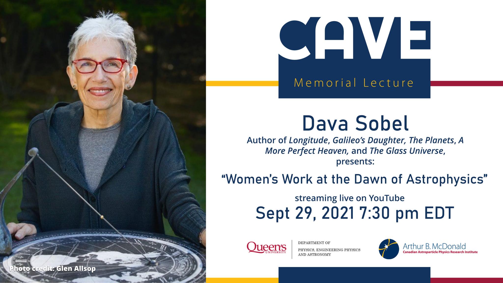 Promotional ad for Cave Lecture with Dr. Sobel