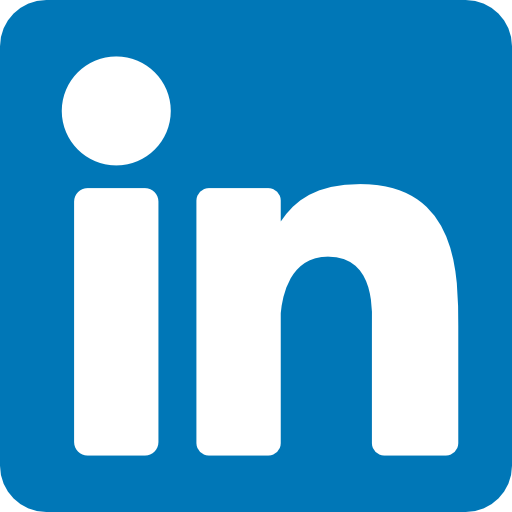 Blue Linkedin Logo containing the lowercase letters i and n.