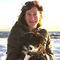 Photograph of Diane McEachern with her dog