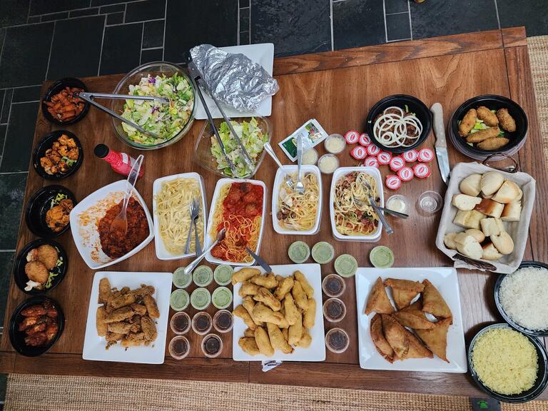 international dishes on the table