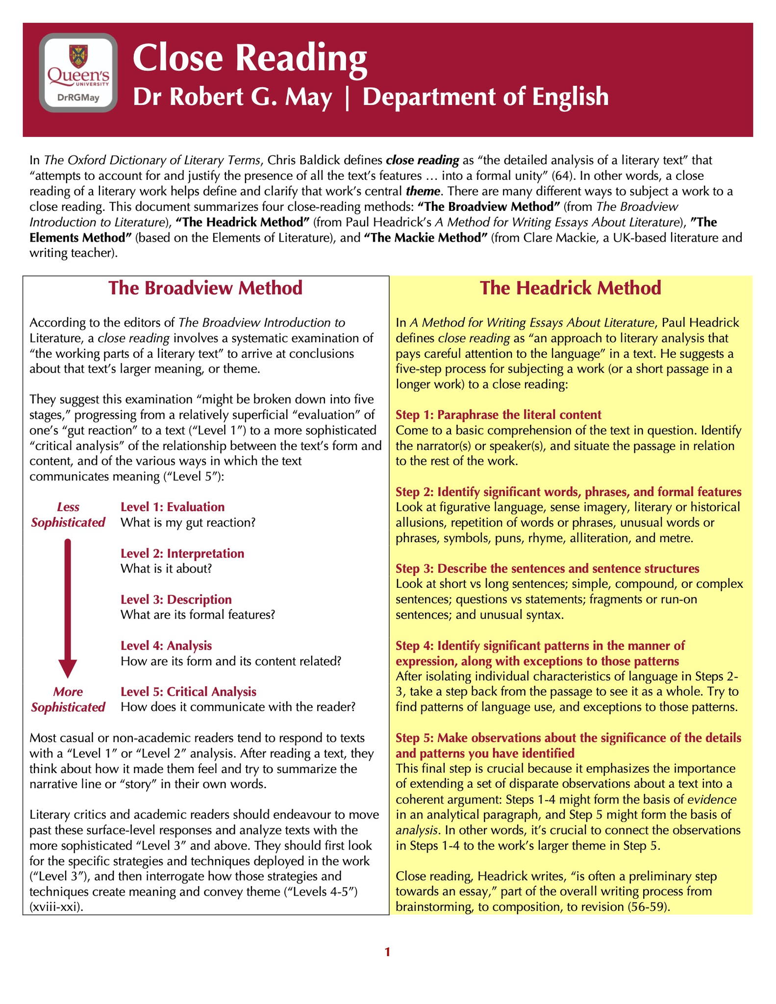 Close Reading