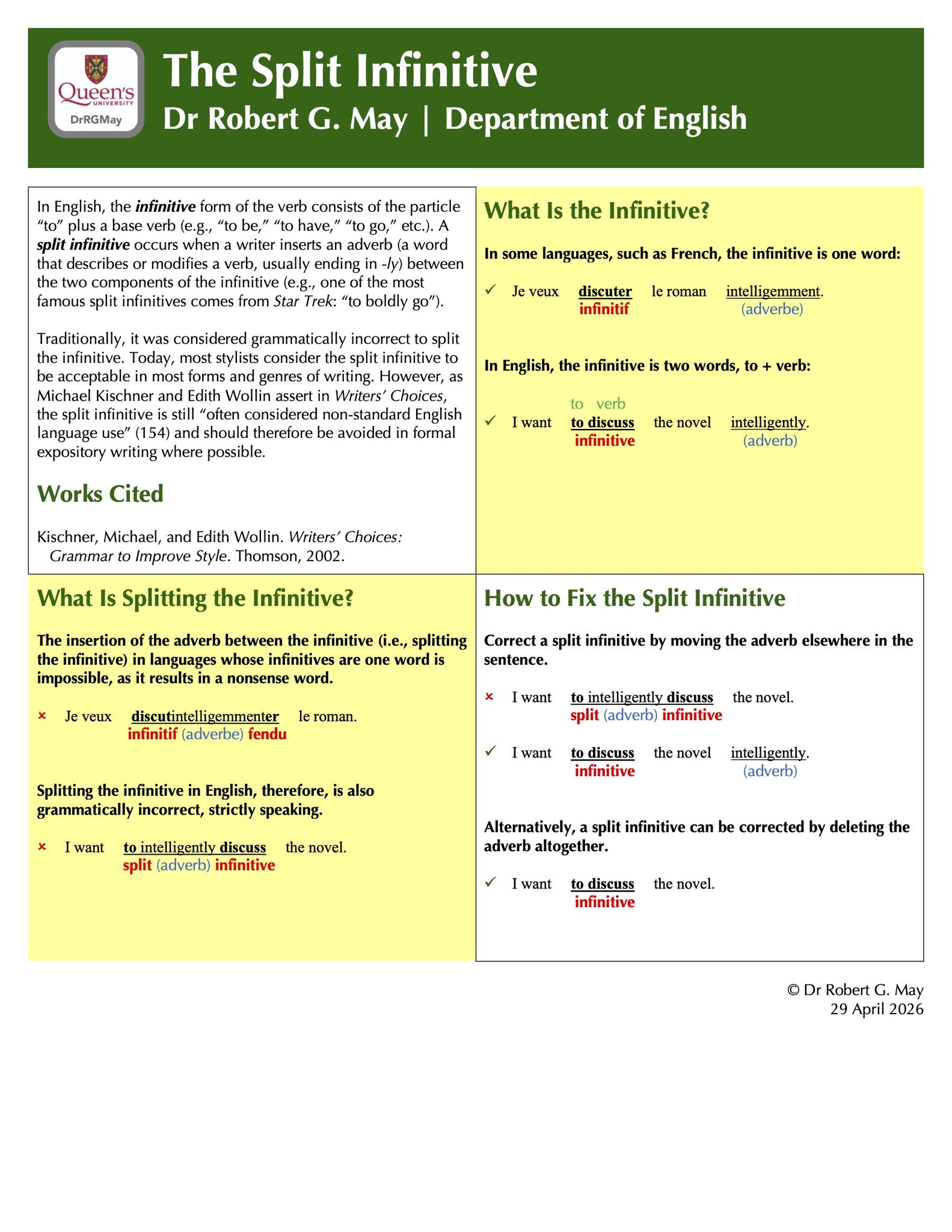 The Split Infinitive