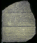 rosetta stone showing relationships between
three ancient texts
