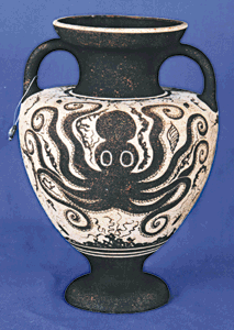 minoan vase with octopus design