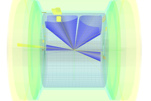 A 3-D visualization of Higgs production at a muon-proton collider with decay to charm quarks