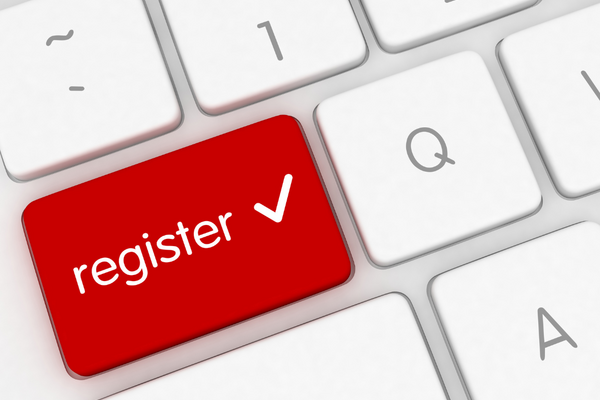 keyboard with red register key