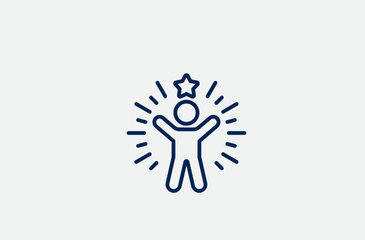 A glowing figure with a star above them, representing belief in oneself