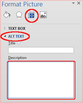 screenshot of providing alt text using PowerPoint