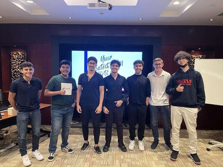 Students at a recruitment event