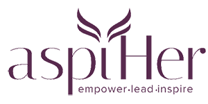 AspiHer logo. Empower, lead, inspire.