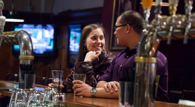 Paolo and Marina engaged at Queen's pub