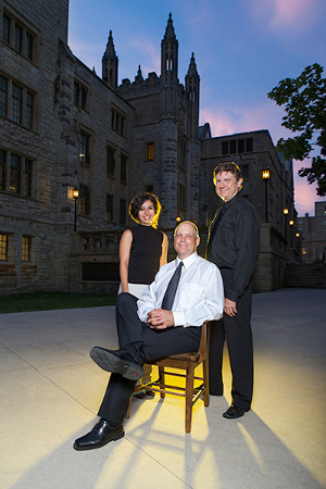 Graduate student Sima Zakani, Dr. John Rudan, and Dr. Randy Ellis