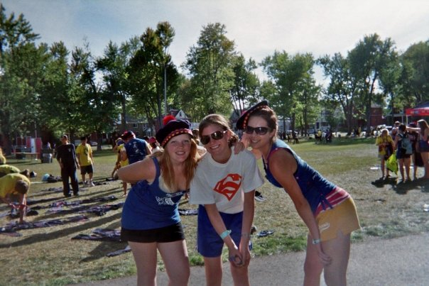 Monica Heisey, Artsci'10, with her friends during her student days.