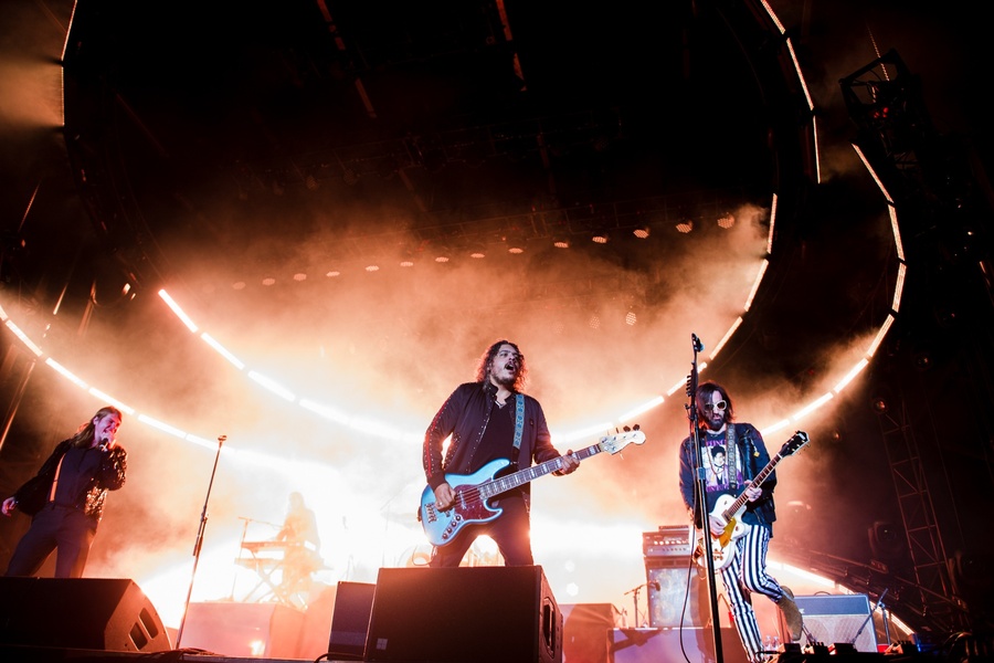 A lively concert scene of The Glorious Sons at Richardson Stadium.