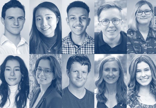 Our 2021 Schulich Leaders: Simon Long, Olivia Xu, Atnabon Eticha, Nathan Gerryts, Louise Turner, Sabrina Button, Hayley Galsworthy, Theo Lemay, Catherine Douglas and Julia Dyck.