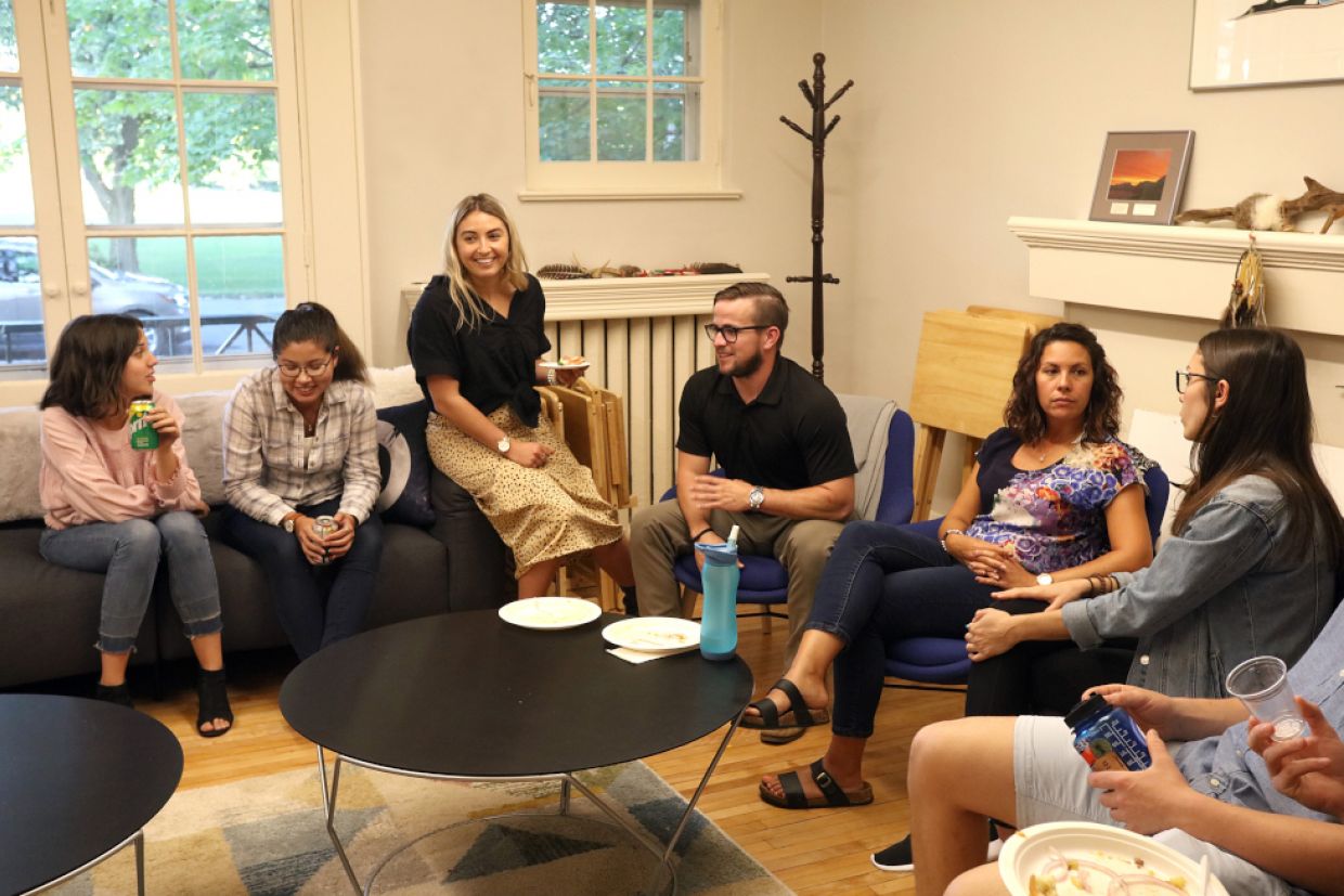 Students gather casually in the Four Directions Indigenous Student Centre.