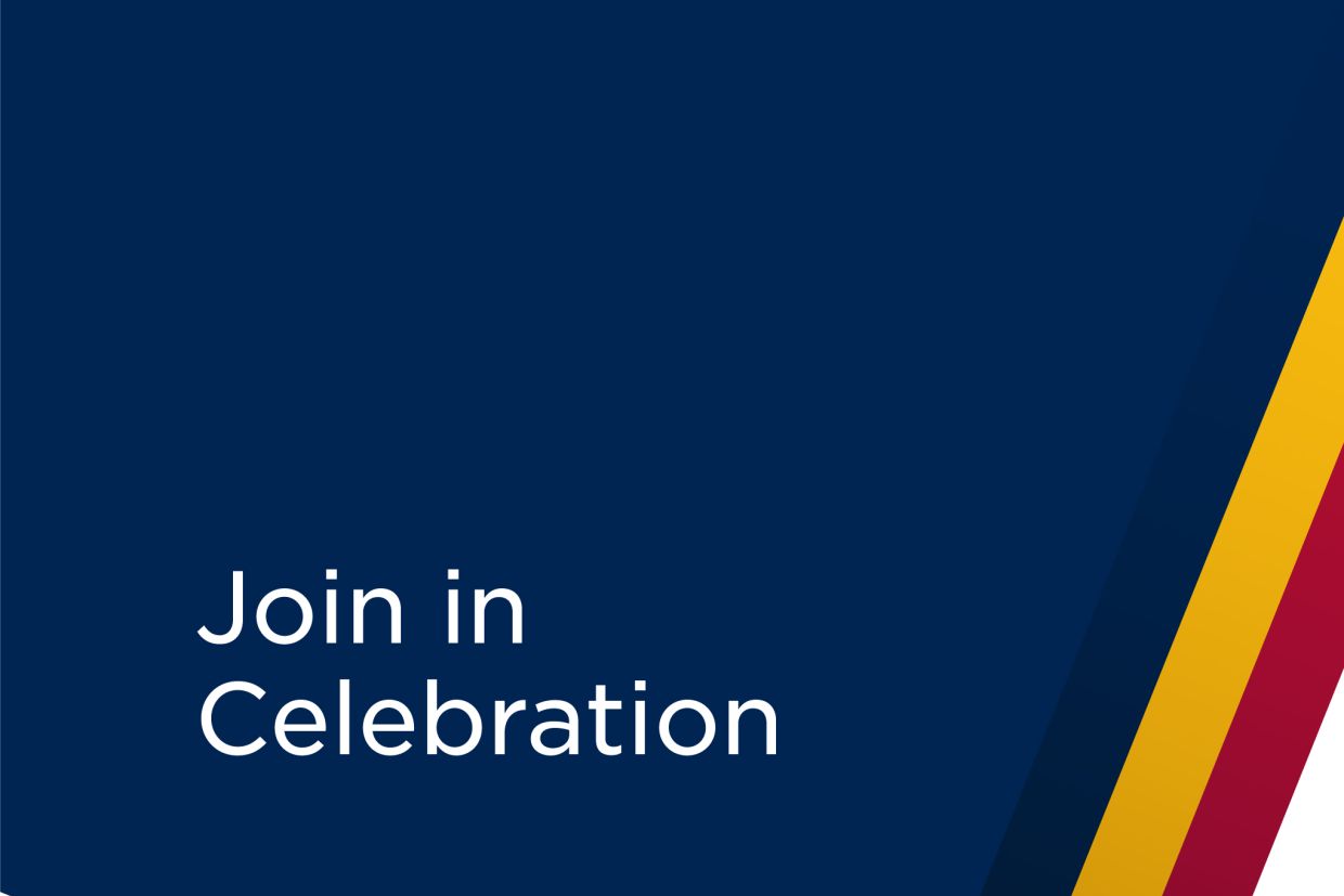 Tricolour banner with text "Join in Celebration"