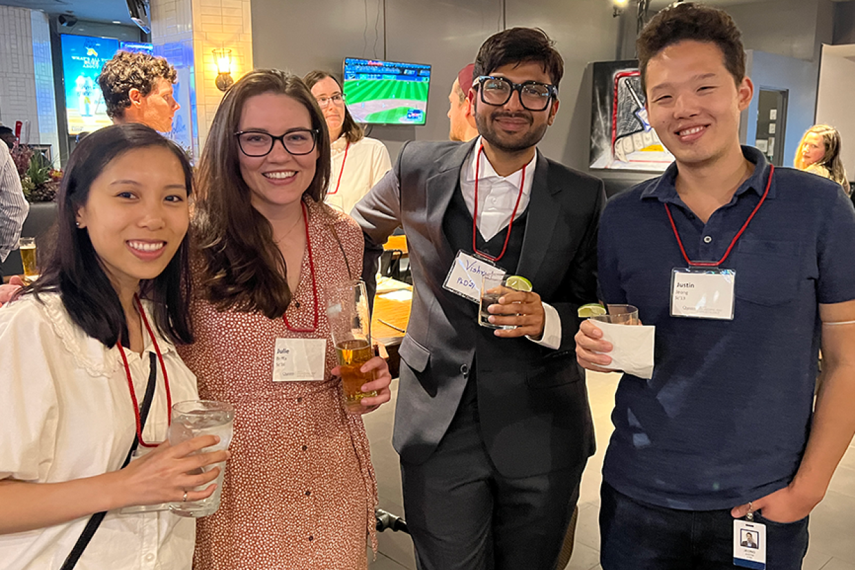 Alumni at social event