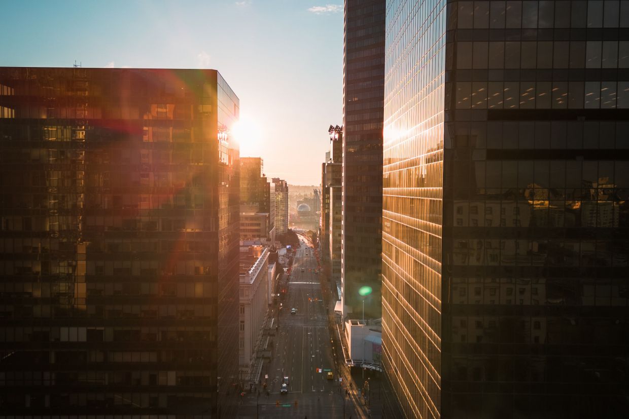 Sunrise in downtown Vancouver