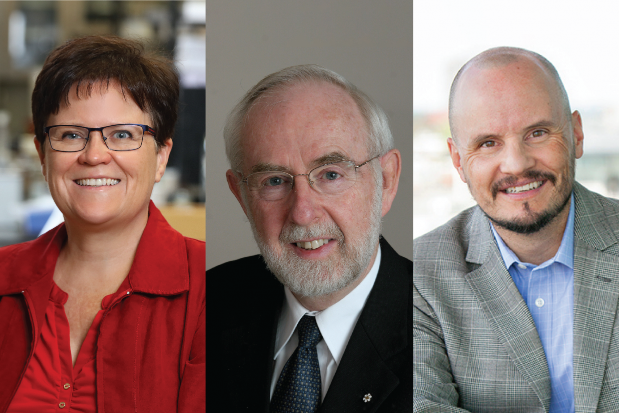 Dr. Cathleen Crudden, Dr. Art McDonald, and Mike Farwell