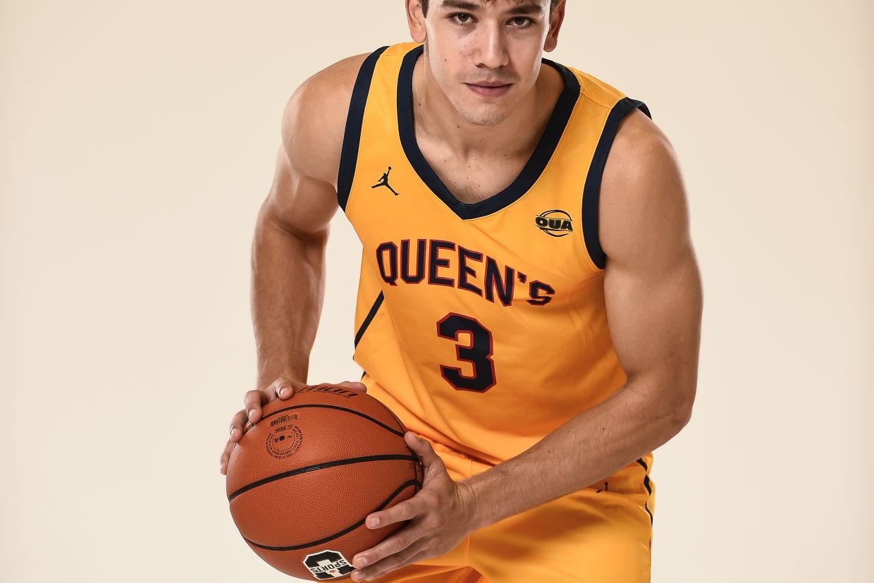 Player #3 posing with ball 