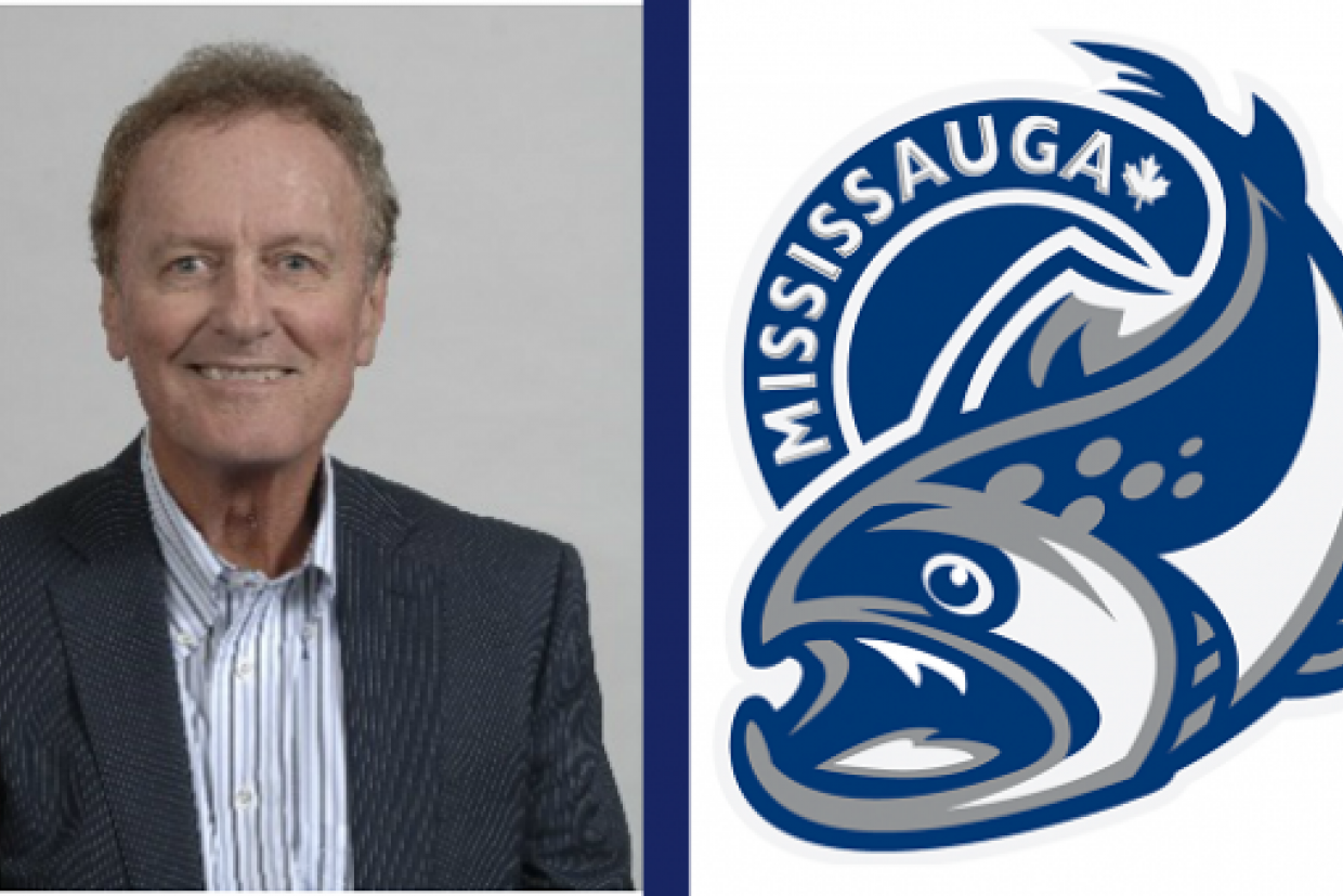Headshot of Elliott Kerr and Mississauga Steelheads Logo