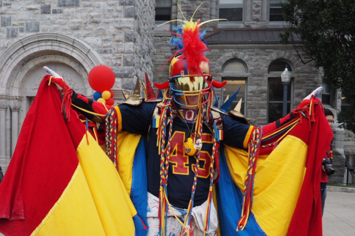 Super Fan outside Grant Hall, 2017