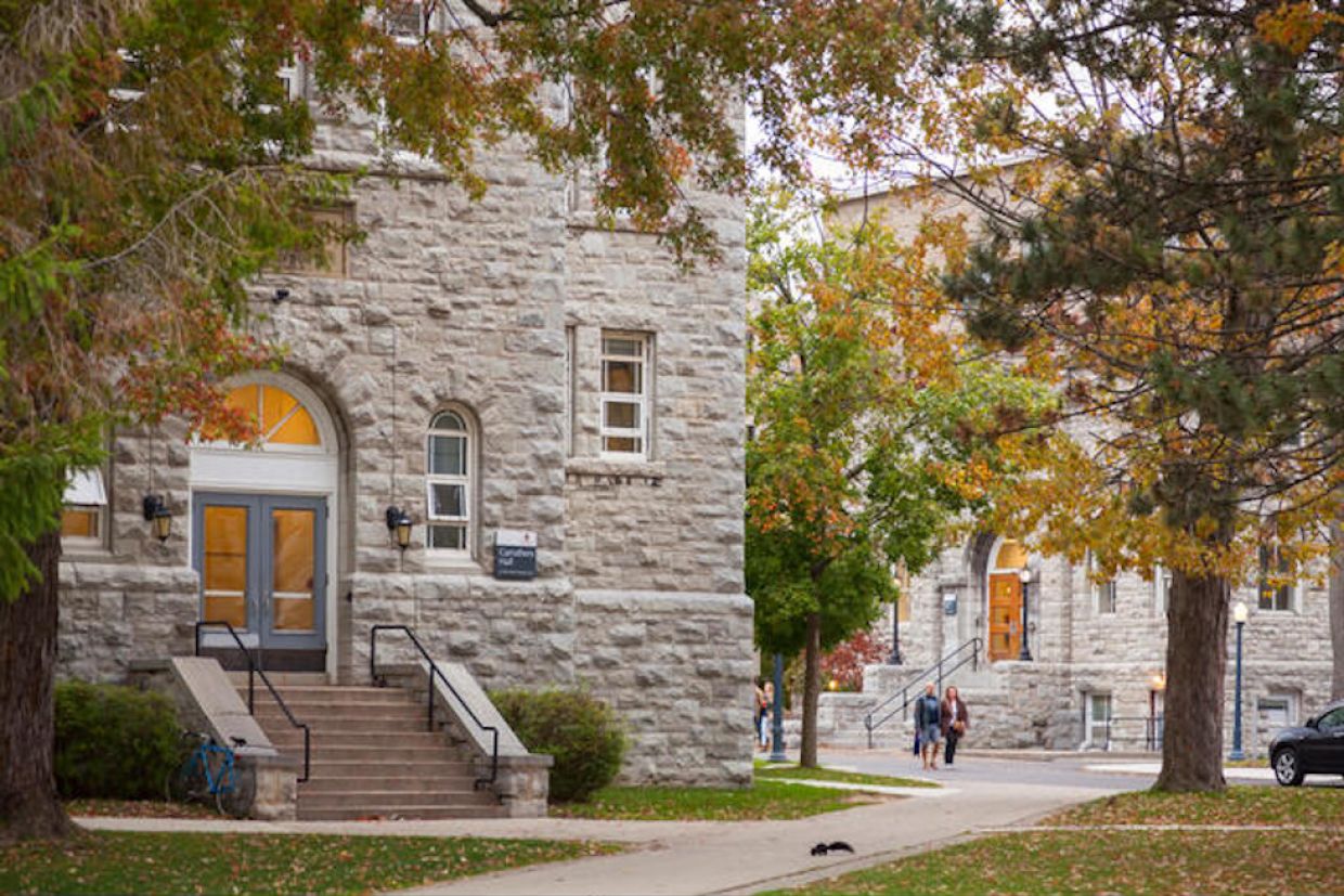 Carruthers Hall on an autumn day. 