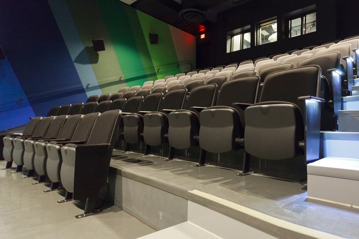 Theatre seats in the Isabel Bader Screening Room