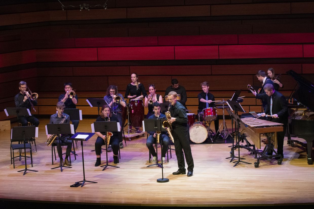 Group of DAN School Students performing in the Jazz Band