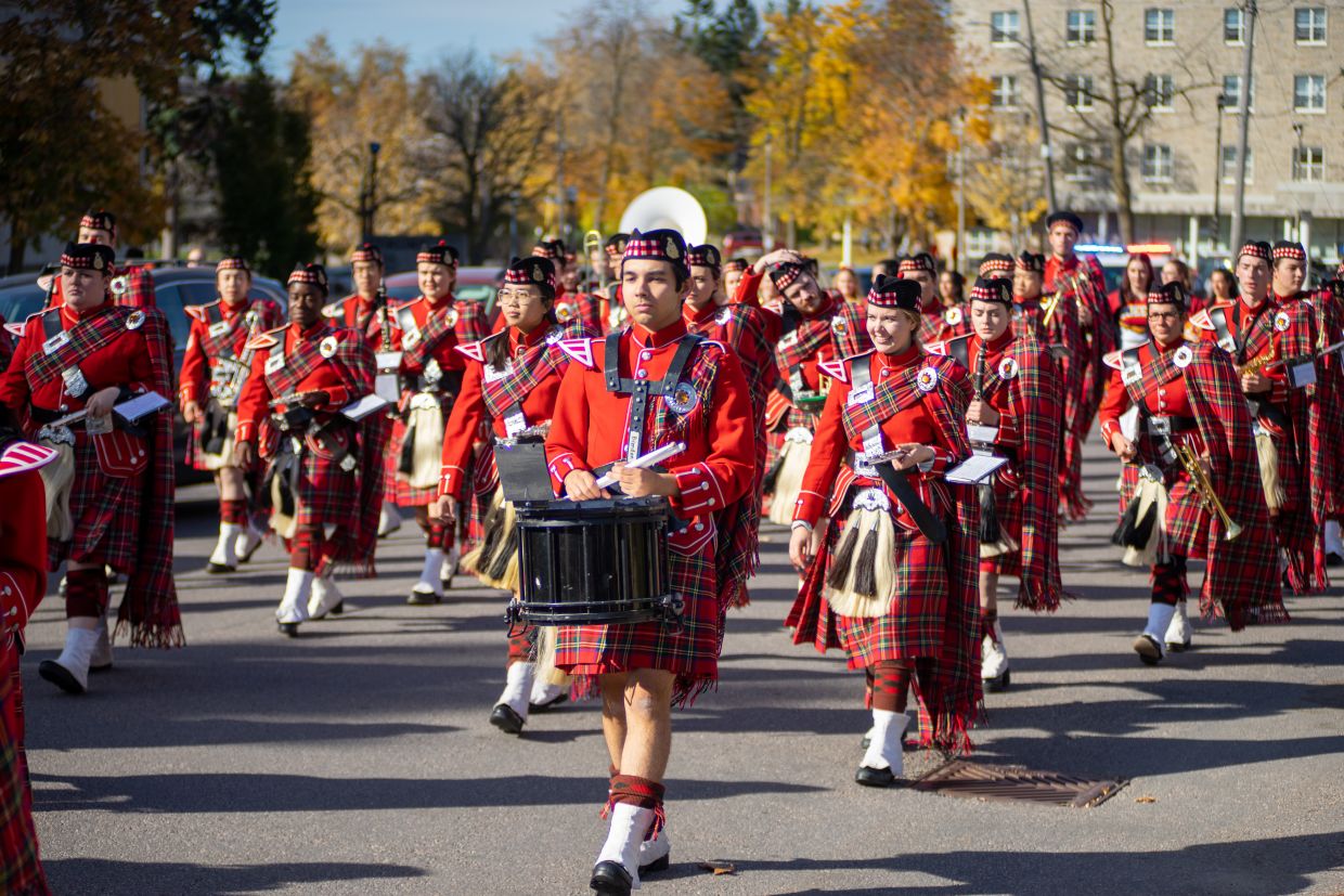Queen's Bands on parade.