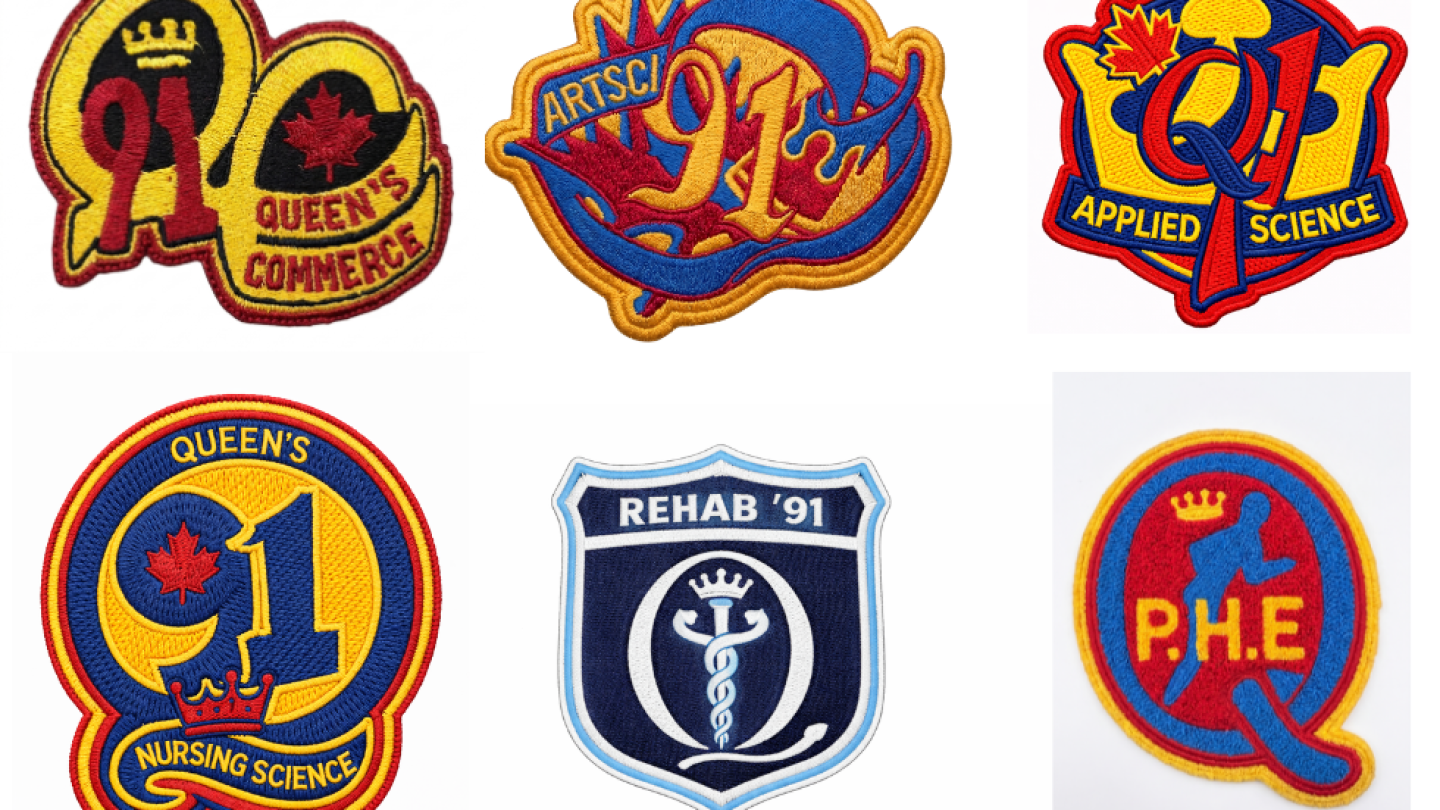 6 faculty crests, commerce, artsci, applied sciences, nursing science, rehab, phe