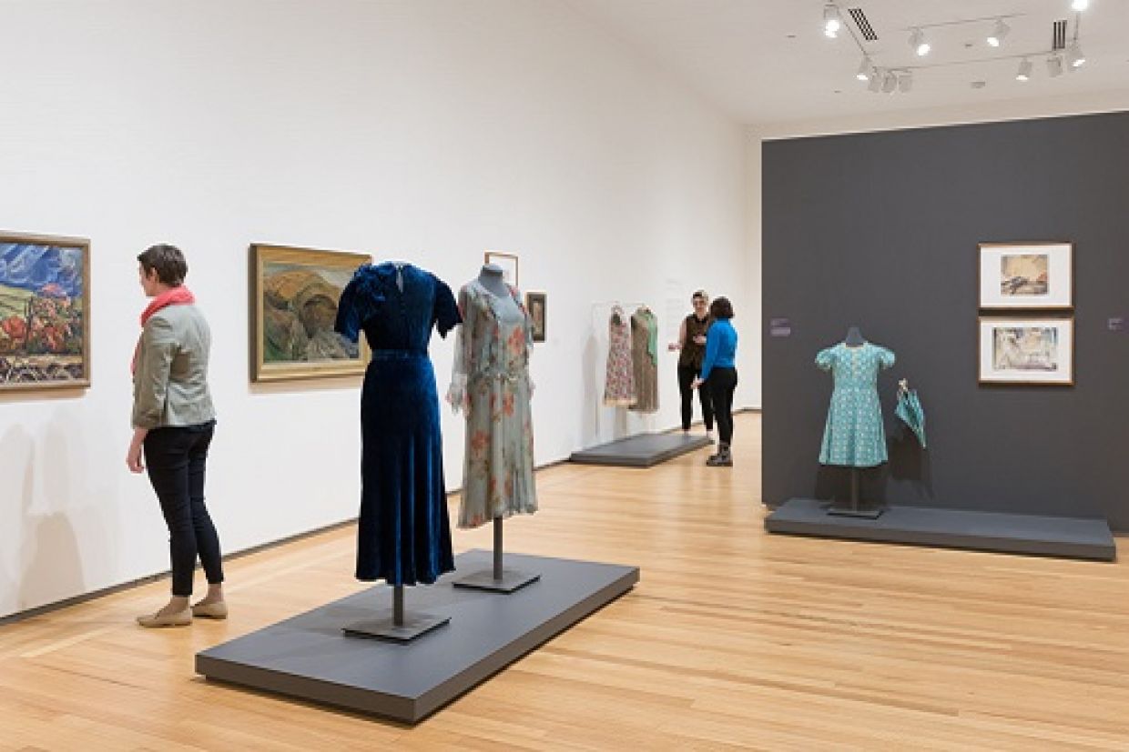 [Installation view from Stepping Out: Clothes for a Gallery Goer]